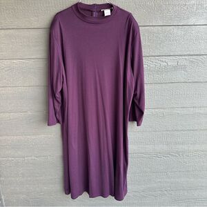 Vtg Silhouettes Maxi Dress Dress Women Plus Sz 4X Long Sleeve Plum USA Lagenlook